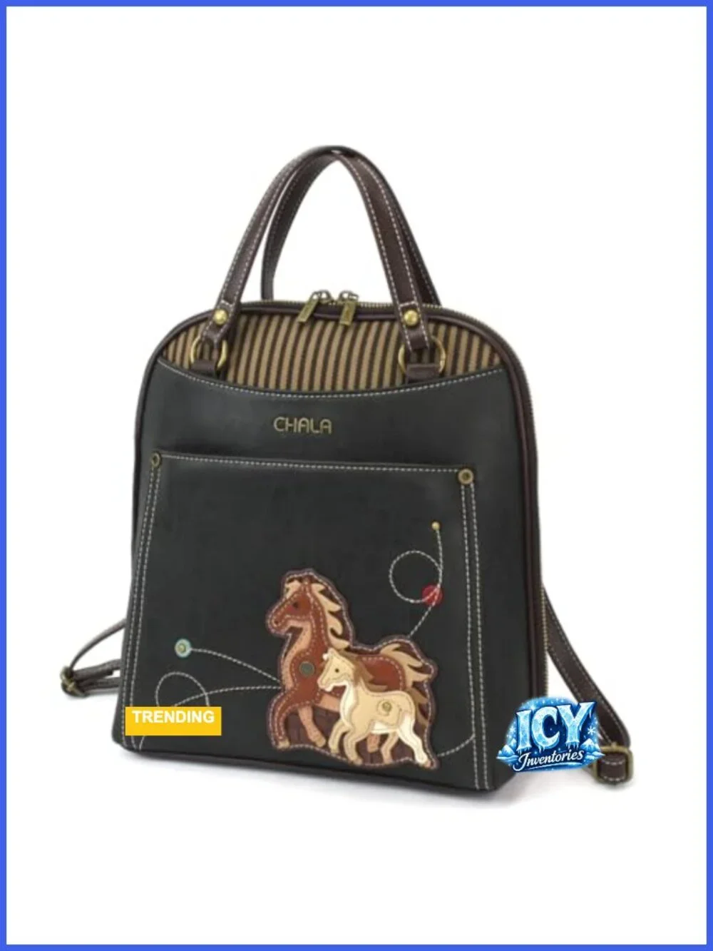 CHALA Convertible Backpack Purse Faux Leather Canvas Adjustable Strap